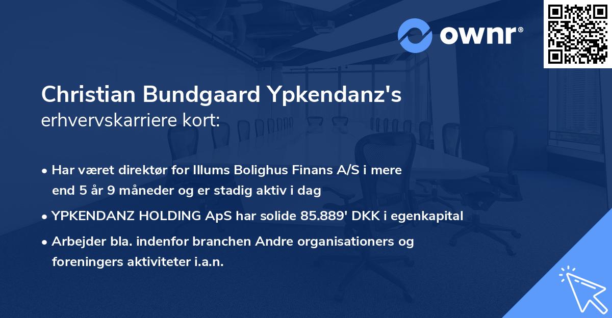 Christian Bundgaard Ypkendanz's erhvervskarriere kort