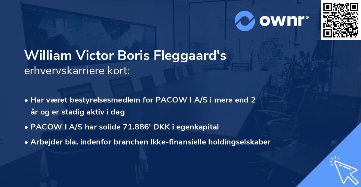William Victor Boris Fleggaard's erhvervskarriere kort