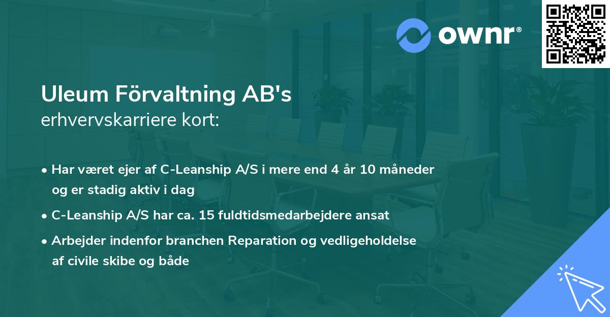 Uleum Förvaltning AB's erhvervskarriere kort