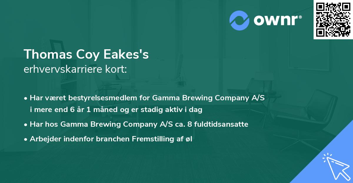 Thomas Coy Eakes's erhvervskarriere kort