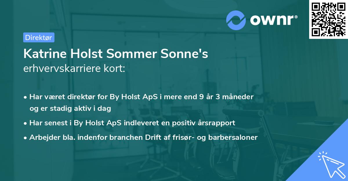 Katrine Holst Sommer Sonne's erhvervskarriere kort