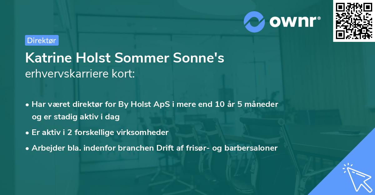 Katrine Holst Sommer Sonne's erhvervskarriere kort