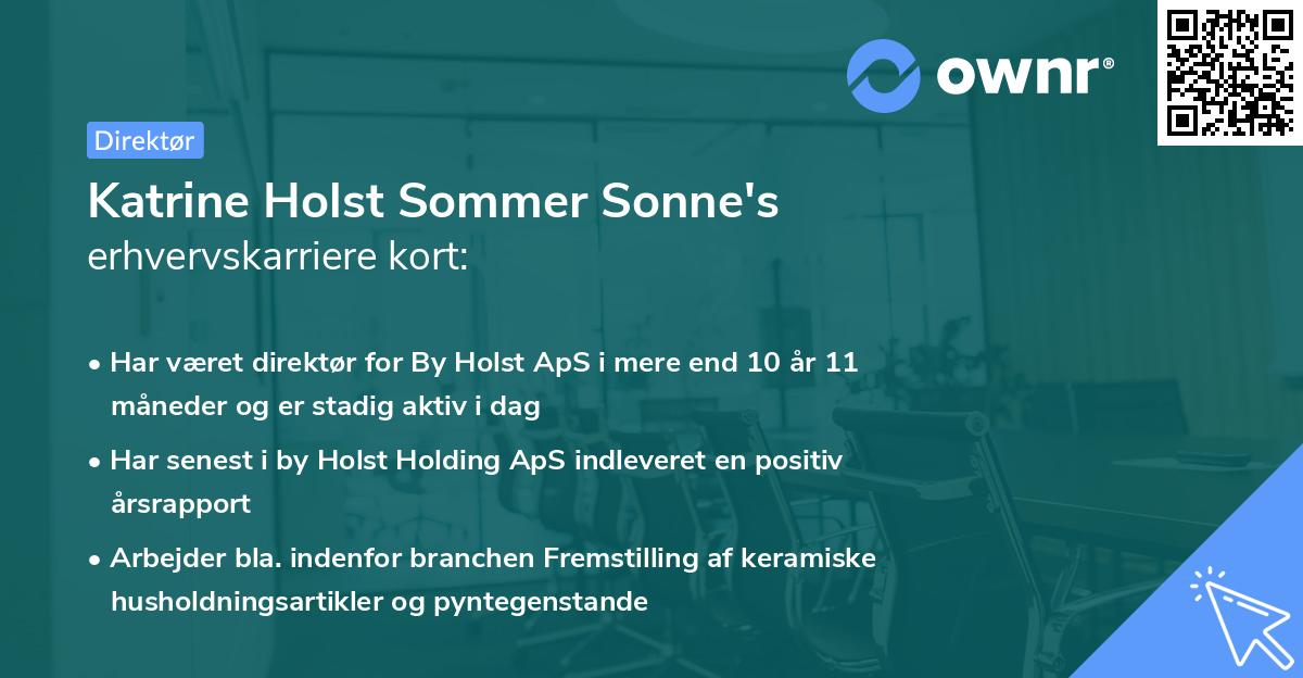 Katrine Holst Sommer Sonne's erhvervskarriere kort