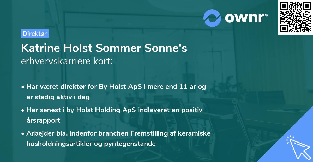 Katrine Holst Sommer Sonne's erhvervskarriere kort