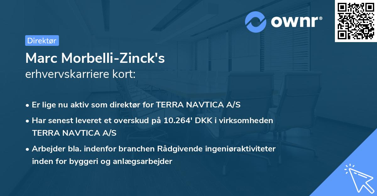 Marc Morbelli-Zinck's erhvervskarriere kort