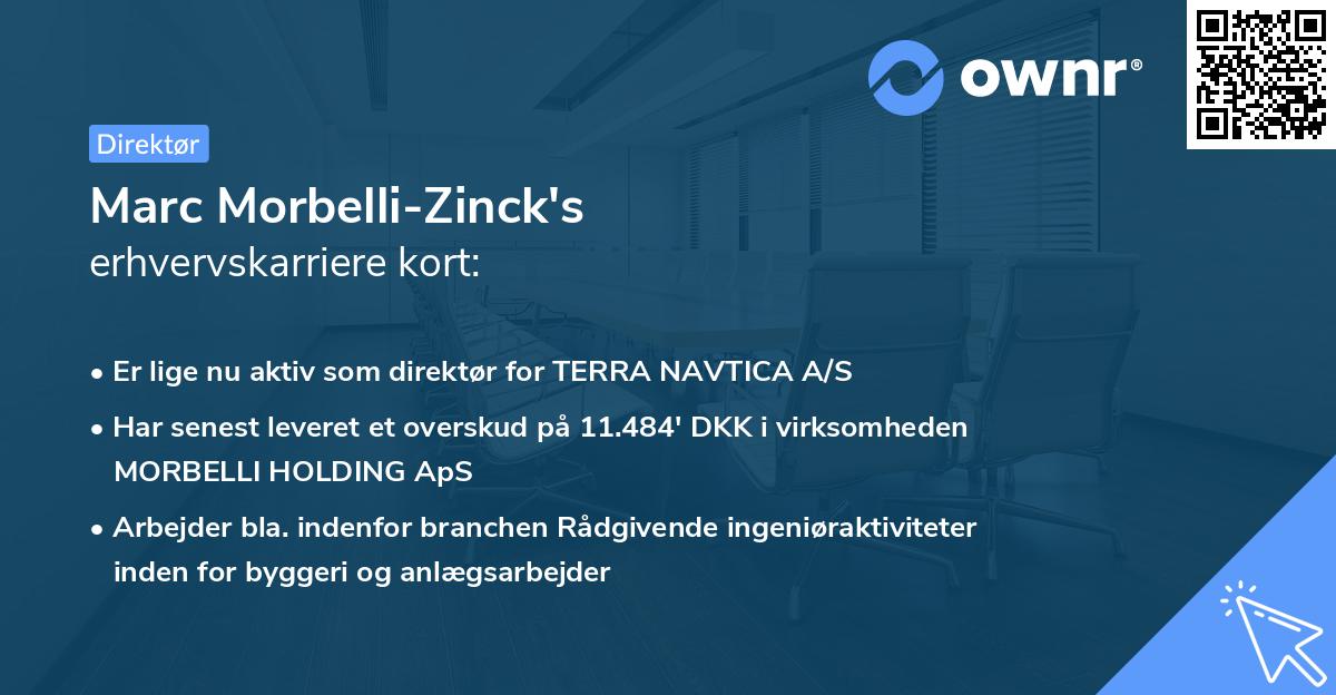 Marc Morbelli-Zinck's erhvervskarriere kort