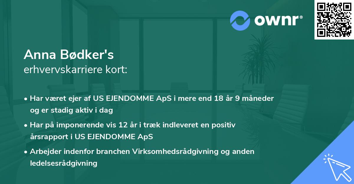 Anna Bødker's erhvervskarriere kort