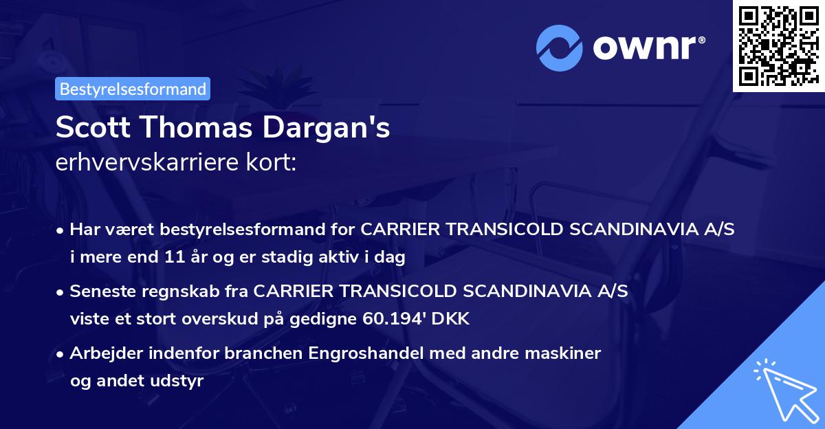 Scott Thomas Dargan's erhvervskarriere kort