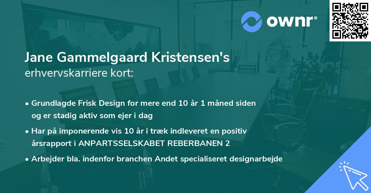 Jane Gammelgaard Kristensen's erhvervskarriere kort