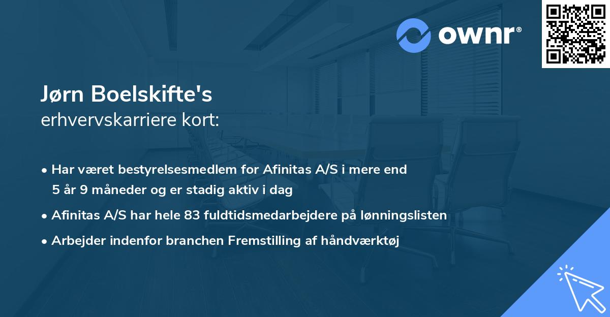Jørn Boelskifte's erhvervskarriere kort