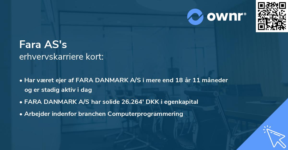 Fara AS's erhvervskarriere kort