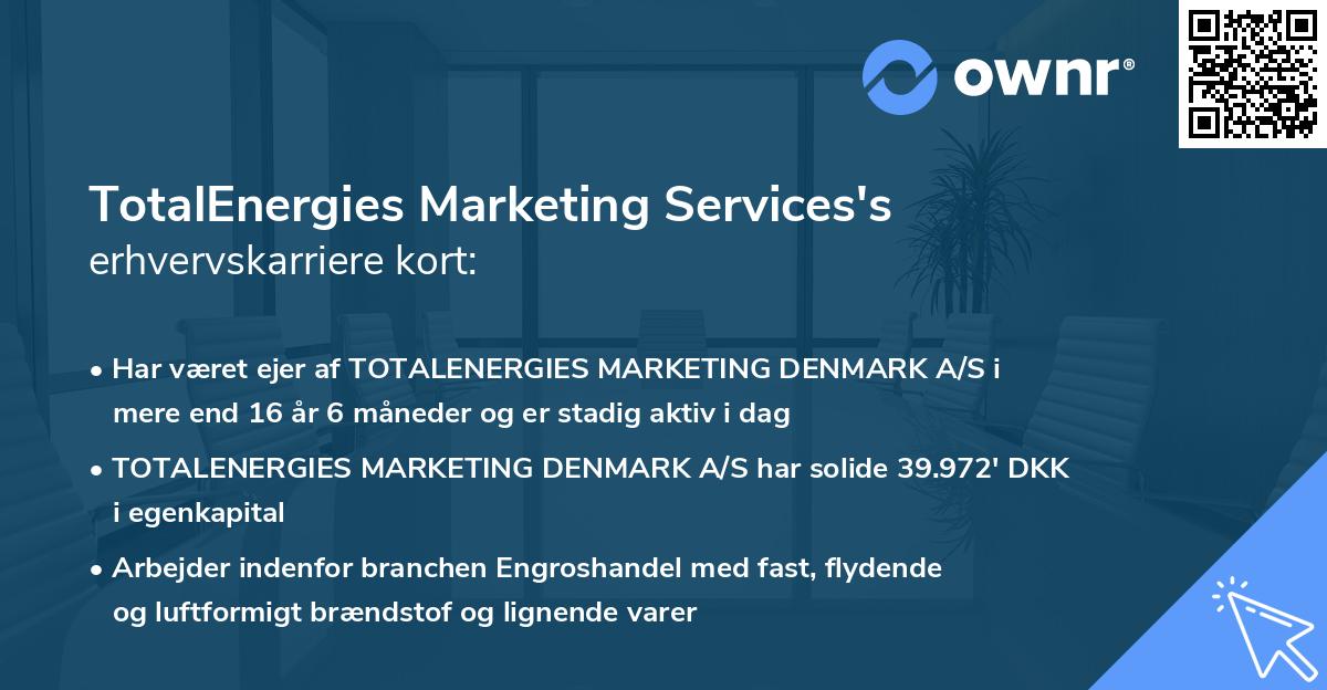 TotalEnergies Marketing Services's erhvervskarriere kort