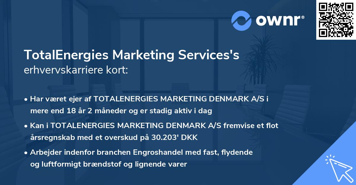 TotalEnergies Marketing Services's erhvervskarriere kort