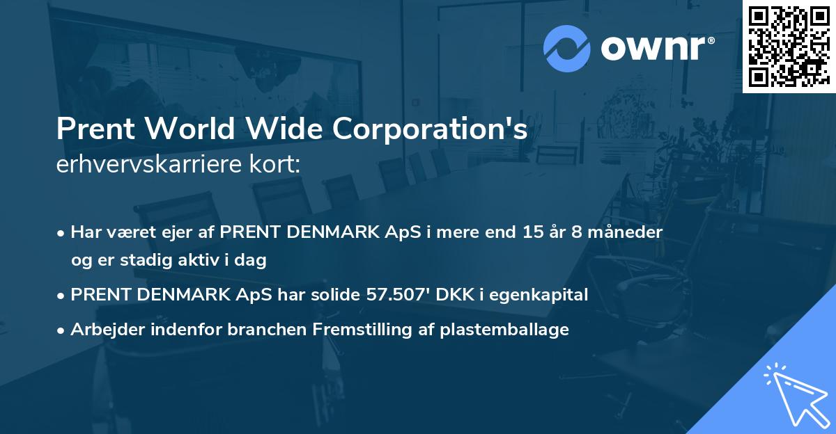 Prent World Wide Corporation's erhvervskarriere kort