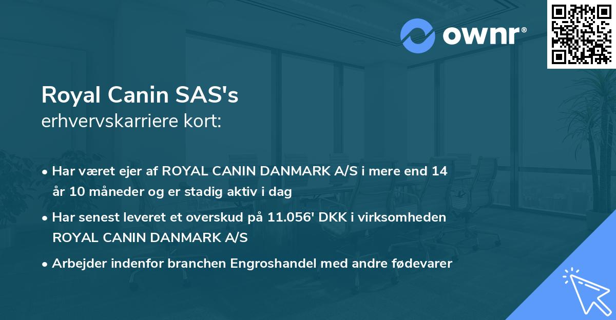 Royal Canin SAS's erhvervskarriere kort