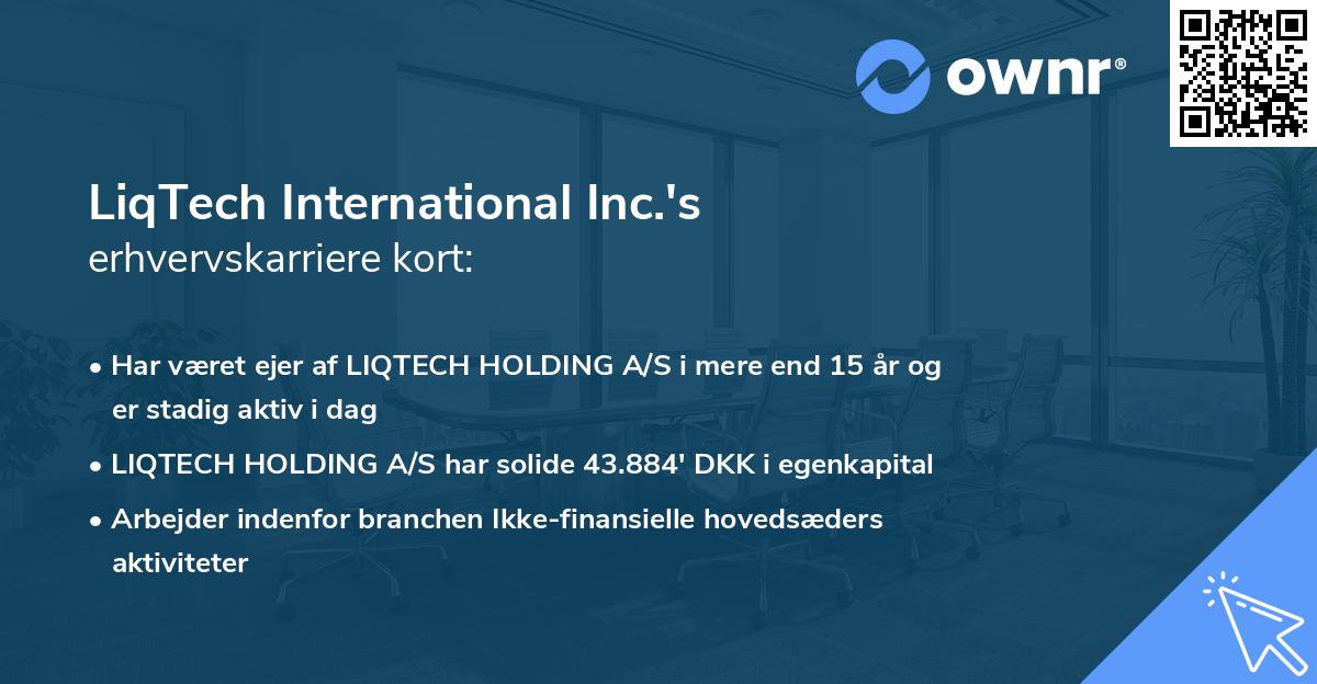 LiqTech International Inc.'s erhvervskarriere kort