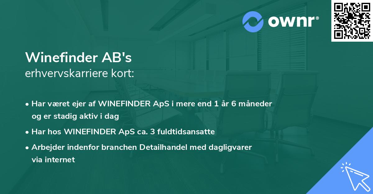 Winefinder AB's erhvervskarriere kort