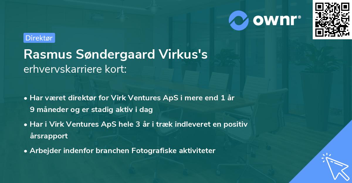 Rasmus Søndergaard Virkus's erhvervskarriere kort