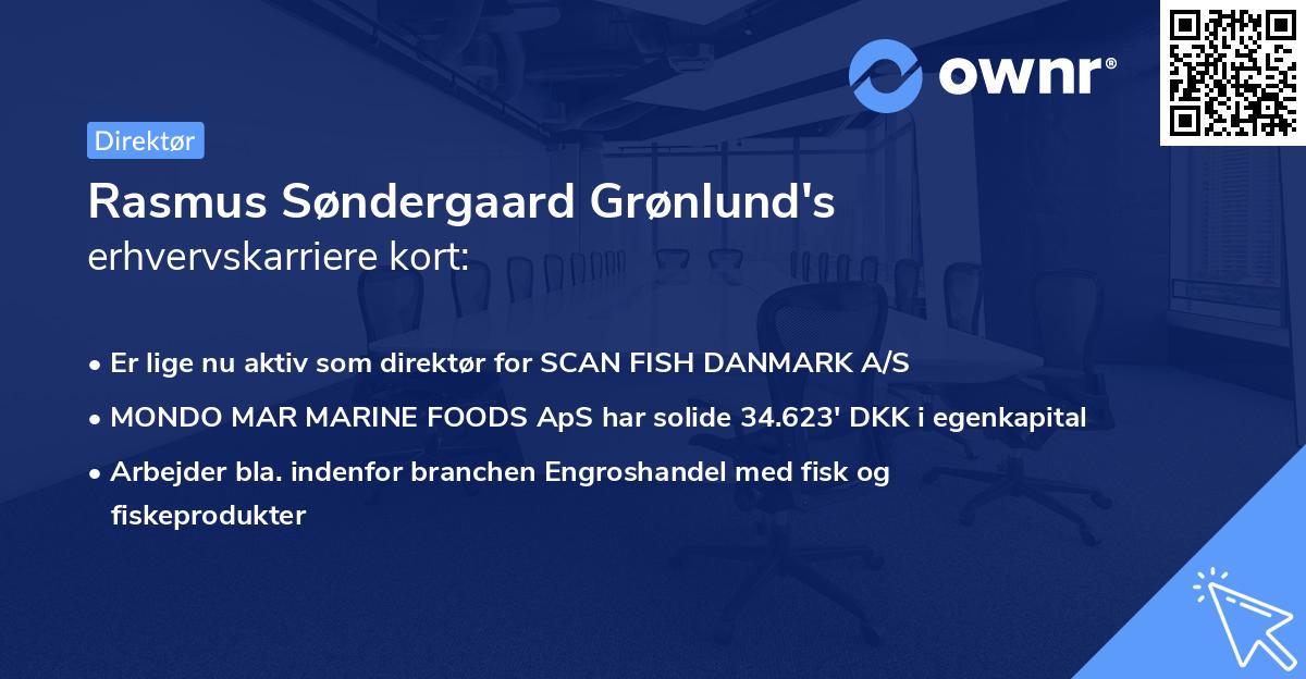 Rasmus Søndergaard Grønlund's erhvervskarriere kort