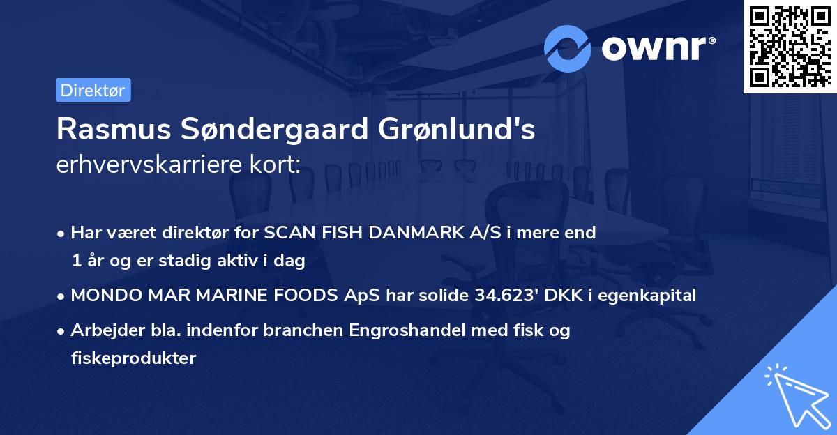 Rasmus Søndergaard Grønlund's erhvervskarriere kort