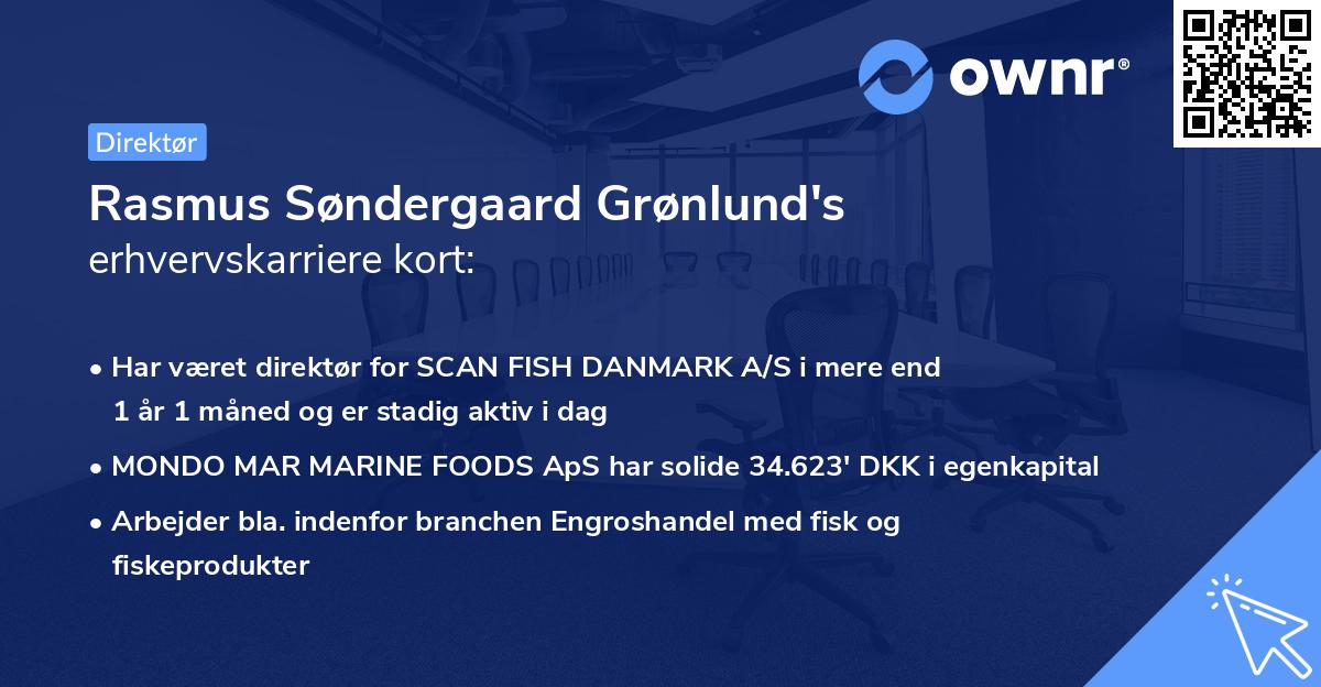 Rasmus Søndergaard Grønlund's erhvervskarriere kort