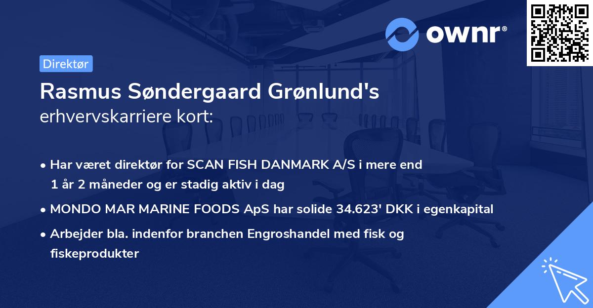 Rasmus Søndergaard Grønlund's erhvervskarriere kort