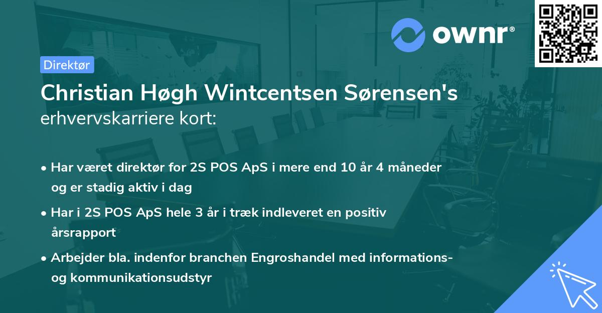 Christian Høgh Wintcentsen Sørensen's erhvervskarriere kort