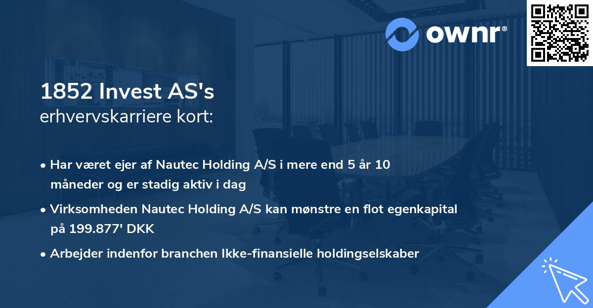 1852 Invest AS's erhvervskarriere kort
