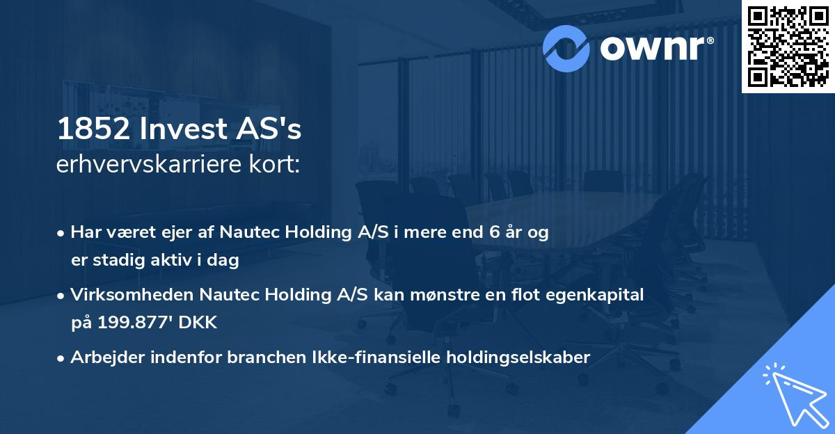 1852 Invest AS's erhvervskarriere kort