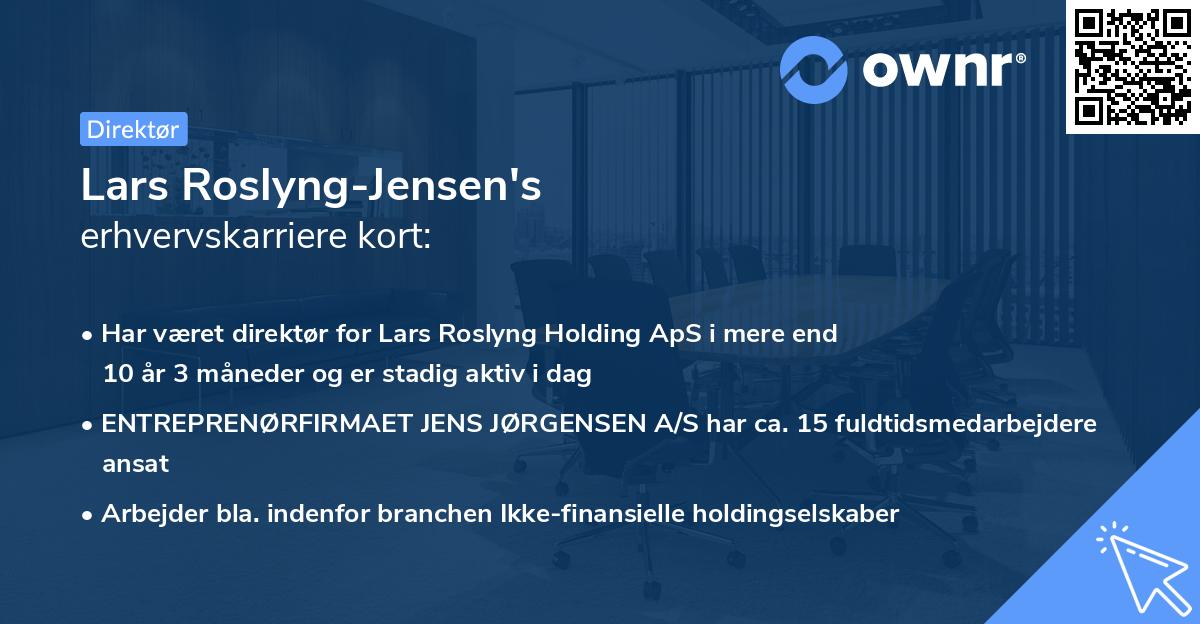 Lars Roslyng-Jensen's erhvervskarriere kort