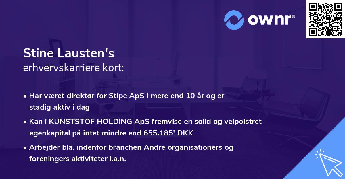 Stine Lausten's erhvervskarriere kort