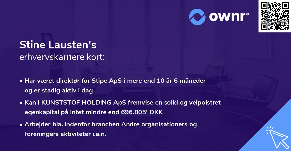 Stine Lausten's erhvervskarriere kort