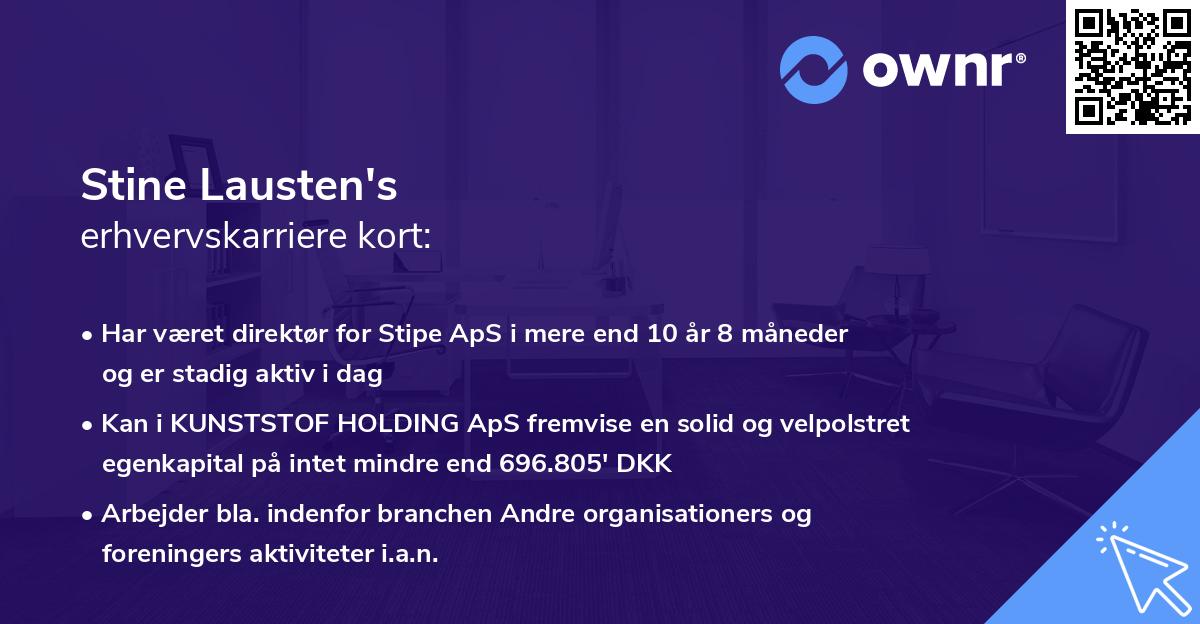 Stine Lausten's erhvervskarriere kort