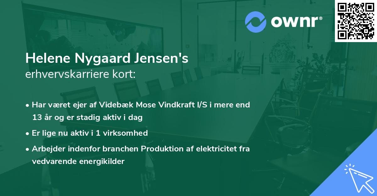 Helene Nygaard Jensen's erhvervskarriere kort
