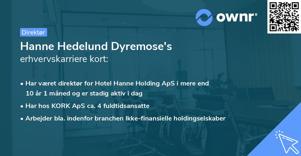 Hanne Hedelund Dyremose's erhvervskarriere kort