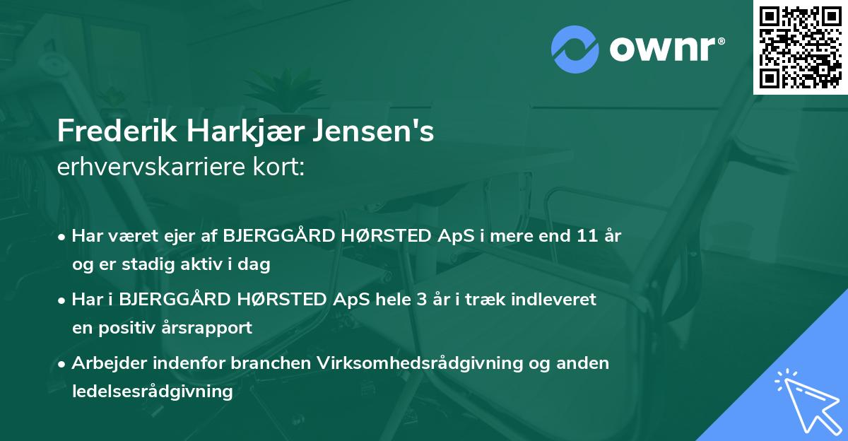 Frederik Harkjær Jensen's erhvervskarriere kort