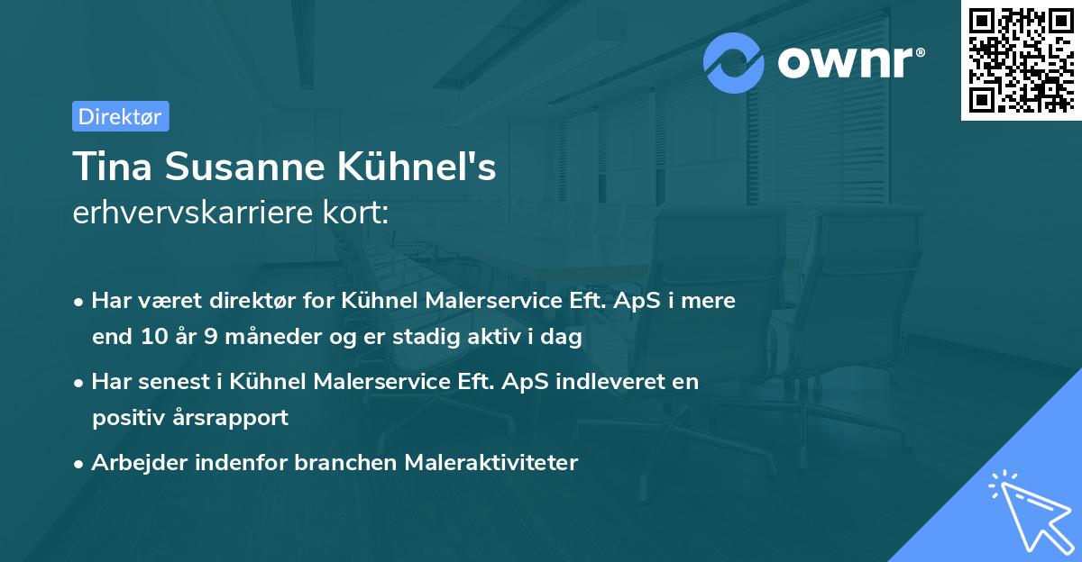 Tina Susanne Kühnel's erhvervskarriere kort