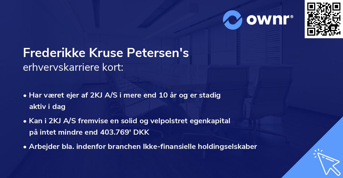 Frederikke Kruse Petersen's erhvervskarriere kort