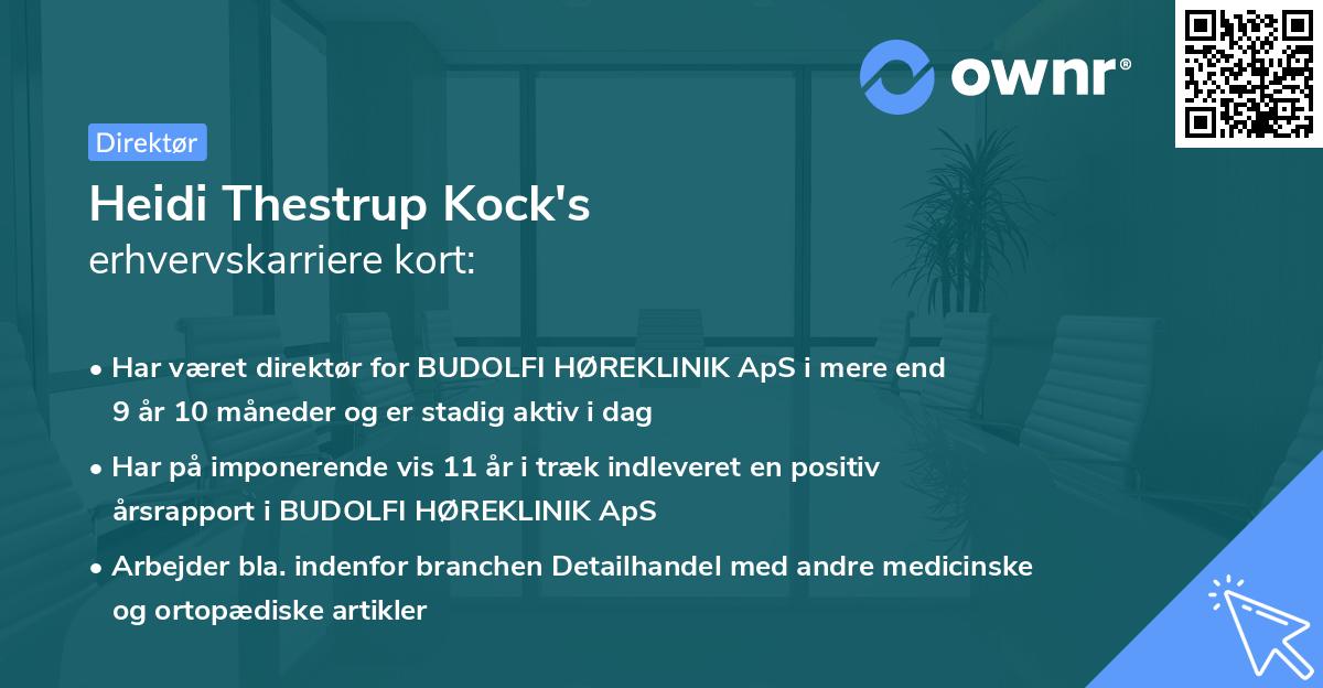 Heidi Thestrup Kock's erhvervskarriere kort