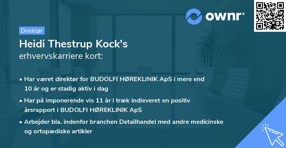 Heidi Thestrup Kock's erhvervskarriere kort