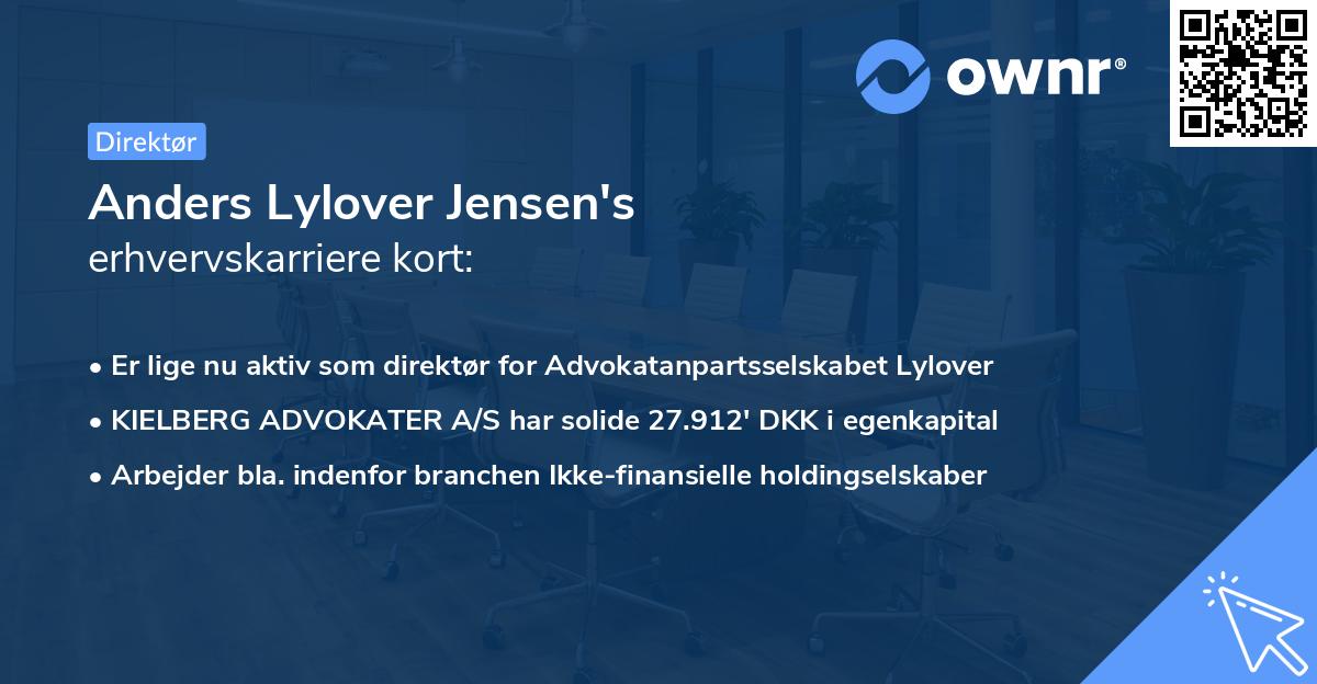 Anders Lylover Jensen's erhvervskarriere kort