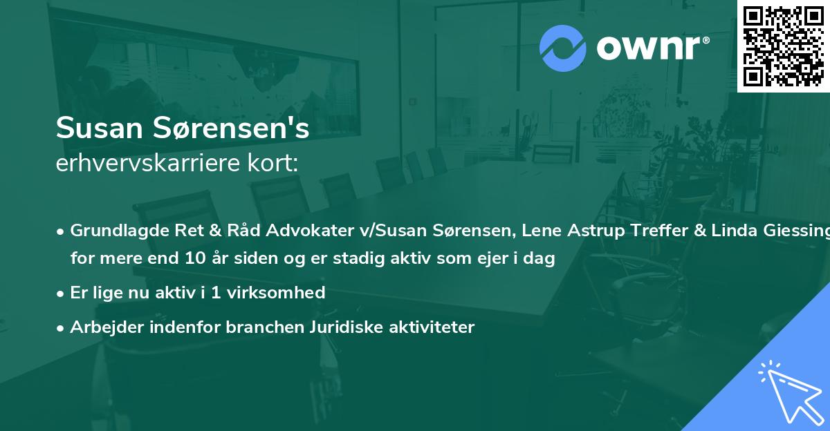 Susan Sørensen's erhvervskarriere kort