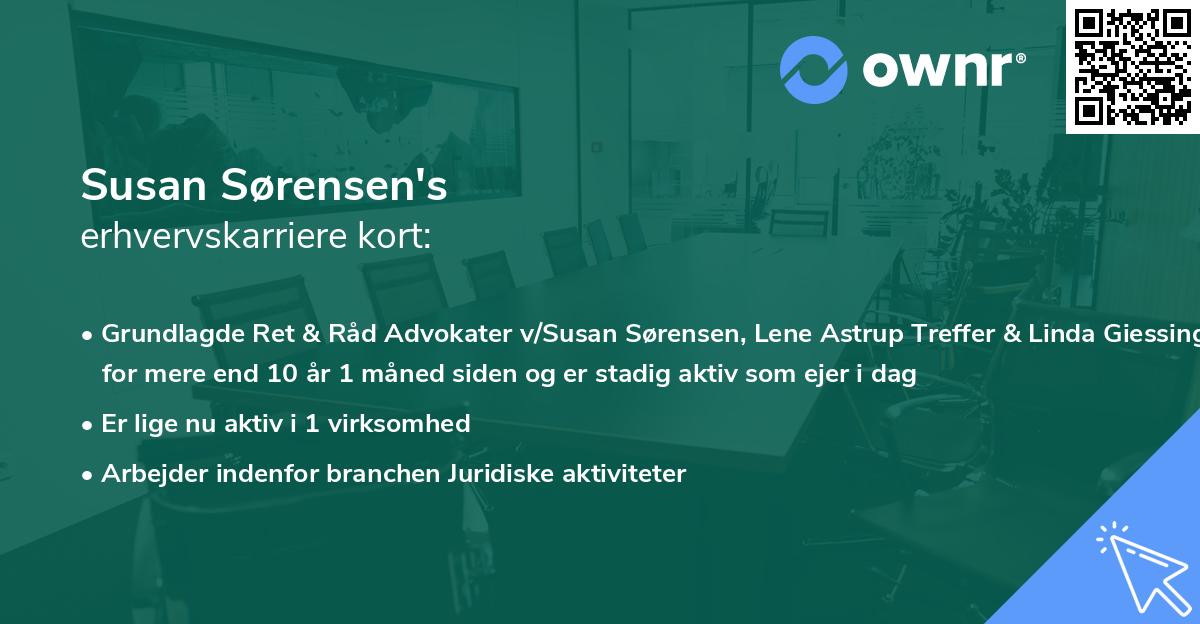 Susan Sørensen's erhvervskarriere kort