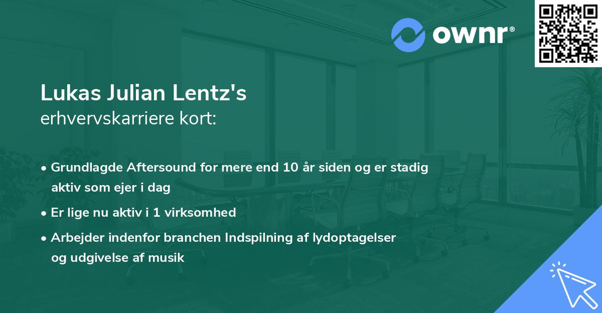 Lukas Julian Lentz's erhvervskarriere kort