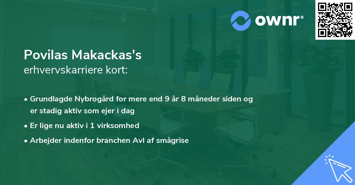 Povilas Makackas's erhvervskarriere kort