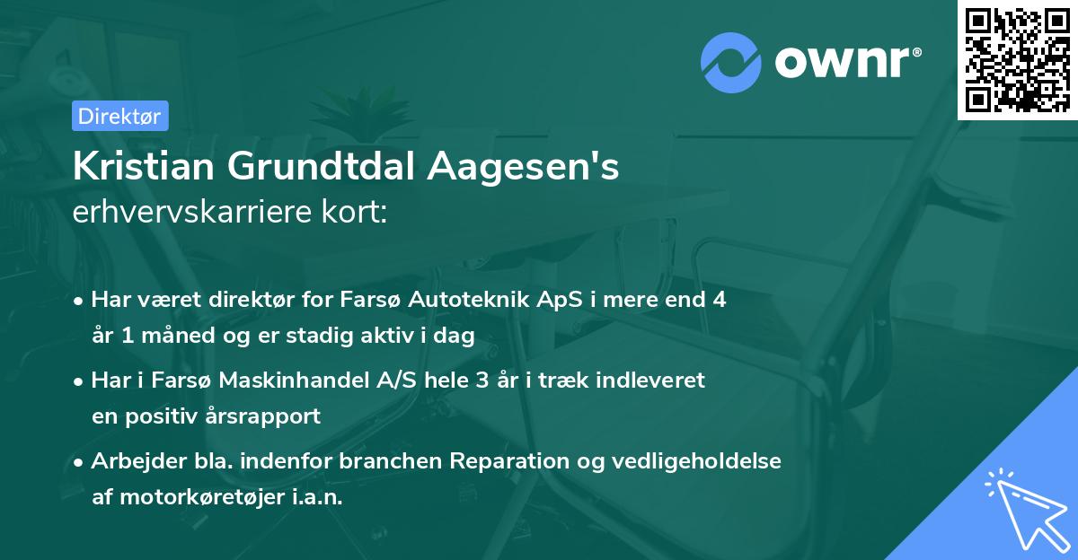 Kristian Grundtdal Aagesen's erhvervskarriere kort