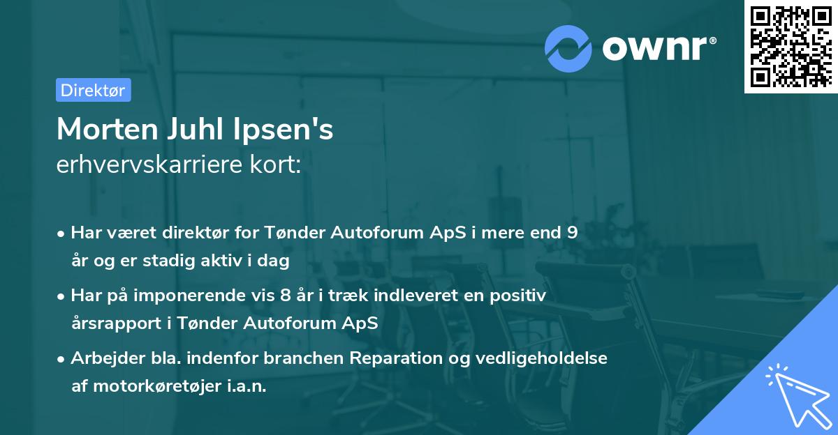 Morten Juhl Ipsen's erhvervskarriere kort