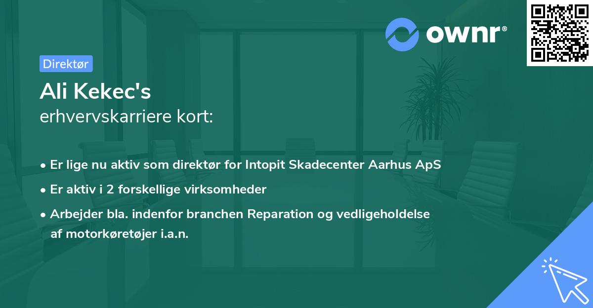 Ali Kekec's erhvervskarriere kort