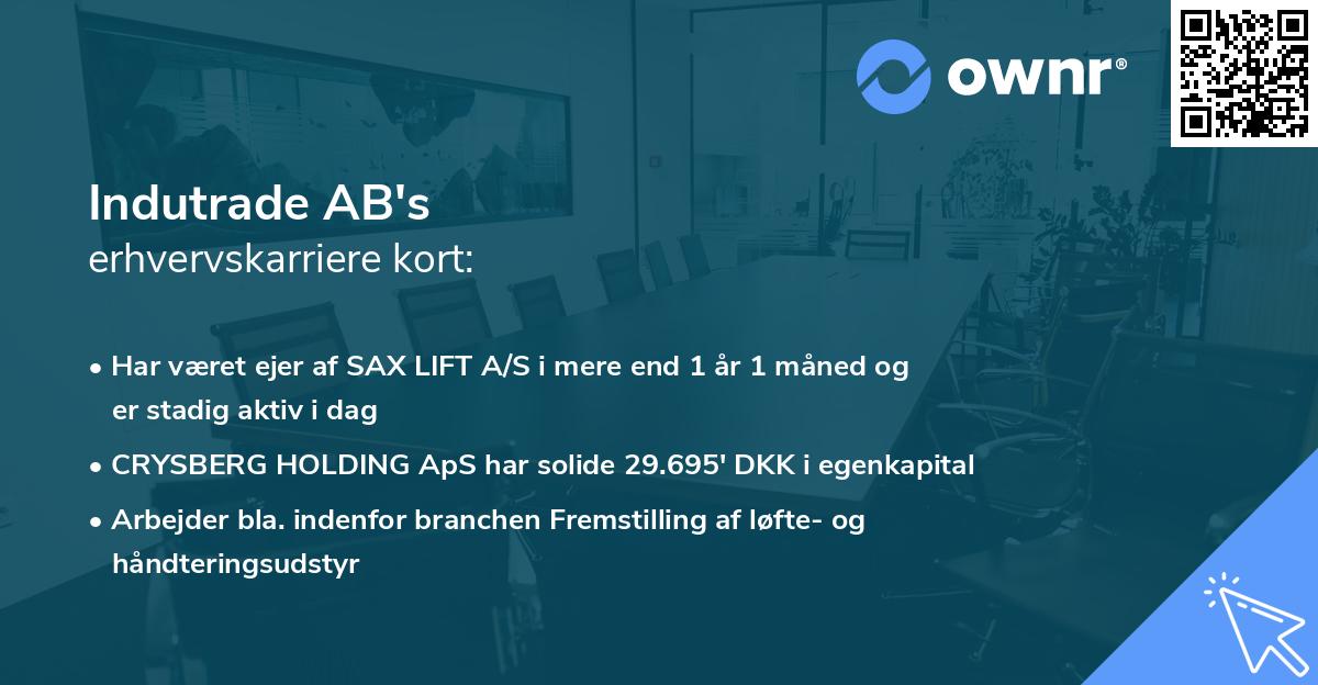Indutrade AB's erhvervskarriere kort