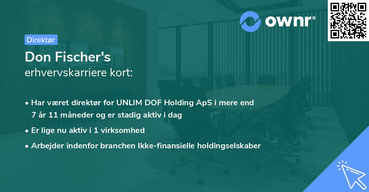 Don Fischer's erhvervskarriere kort